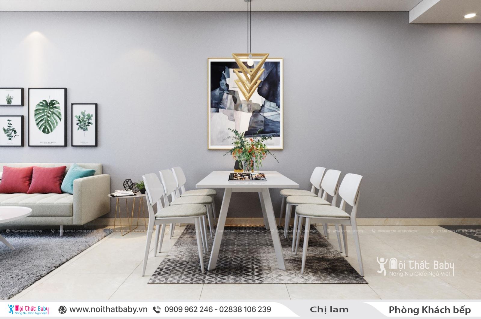 Mẫu thiết kế nội thất căn hộ chung cư hiện đại tại Emerald Celadon City 74m2